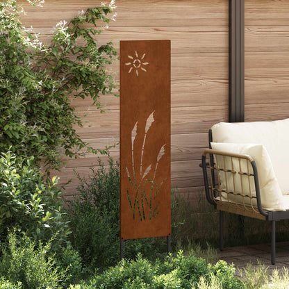 Garden Privacy Screen Rusty 32 x 140 cm Weathering Steel