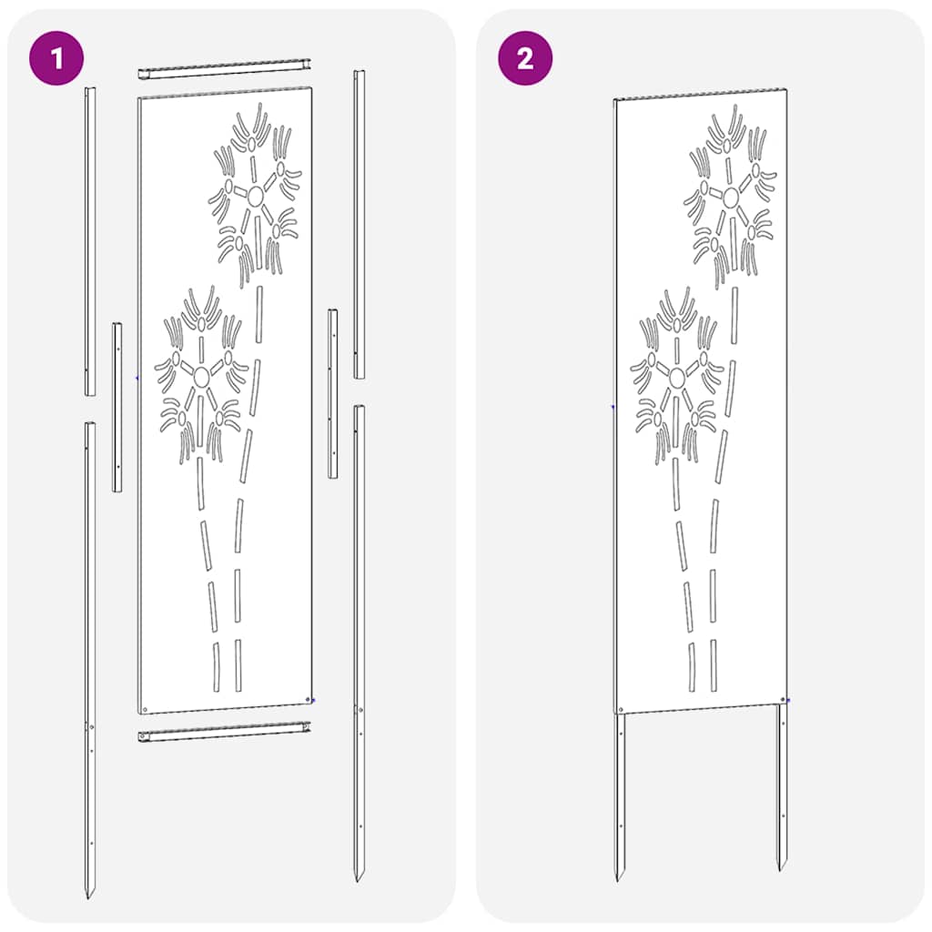 Garden Privacy Screen White 32 x 140 cm Cold-rolled steel
