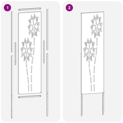 Garden Privacy Screen White 32 x 140 cm Cold-rolled steel