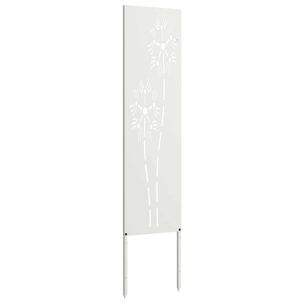 Garden Privacy Screen White 32 x 140 cm Cold-rolled steel