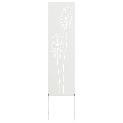 Garden Privacy Screen White 32 x 140 cm Cold-rolled steel