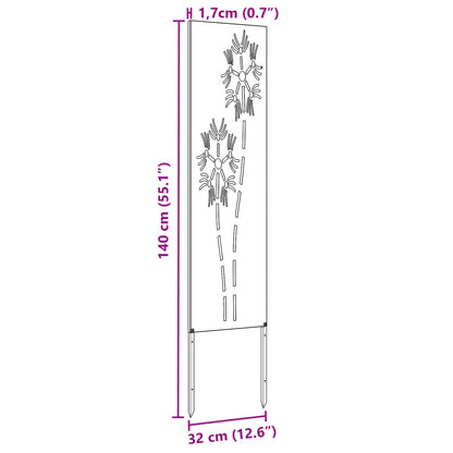 Garden Privacy Screen Silver 32 x 140 cm Stainless steel