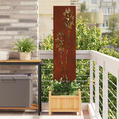 Garden Privacy Screen Rusty 32 x 140 cm Weathering steel