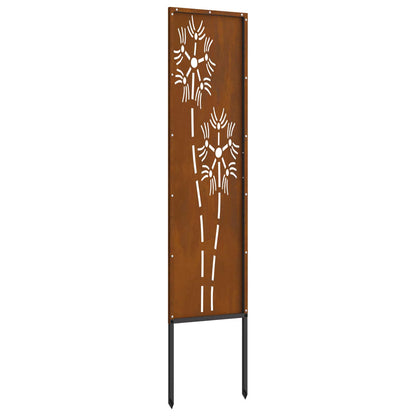Garden Privacy Screen Rusty 32 x 140 cm Weathering steel