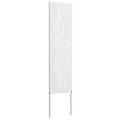 Garden Privacy Screen White 32 x 140 cm Cold-rolled steel