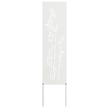 Garden Privacy Screen White 32 x 140 cm Cold-rolled steel