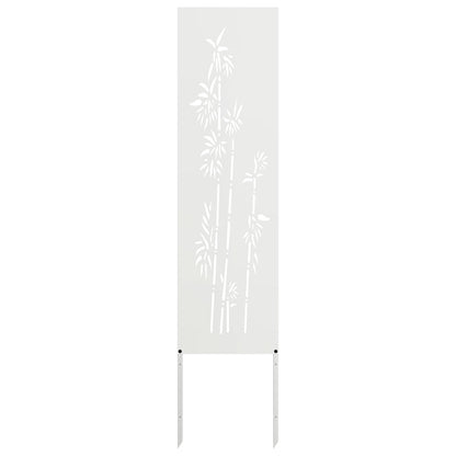 Garden Privacy Screen White 32 x 140 cm Cold-rolled steel