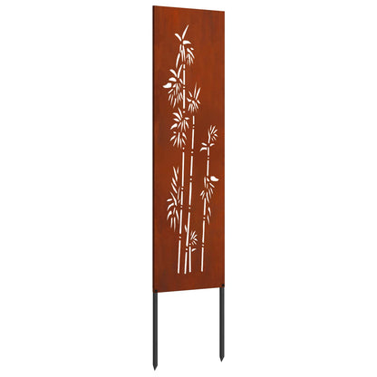 Garden Privacy Screen Floral Rusty 32 x 140 cm Weathering Steel