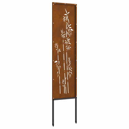 Garden Privacy Screen Floral Rusty 32 x 140 cm Weathering Steel