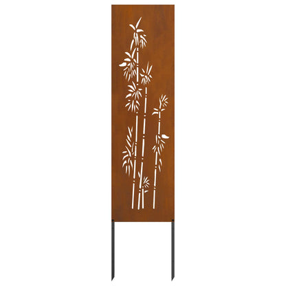 Garden Privacy Screen Floral Rusty 32 x 140 cm Weathering Steel