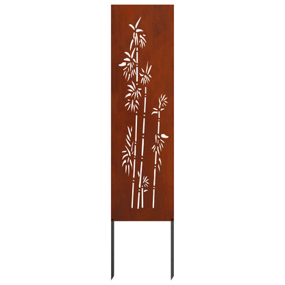 Garden Privacy Screen Floral Rusty 32 x 140 cm Weathering Steel
