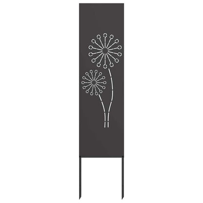 Garden Privacy Screen Black 32 x 140 cm Cold-rolled steel