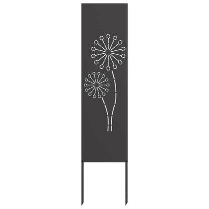 Garden Privacy Screen Black 32 x 140 cm Cold-rolled steel