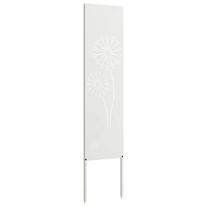 Garden Privacy Screen White 32 x 140 cm Cold-rolled steel