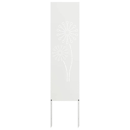 Garden Privacy Screen White 32 x 140 cm Cold-rolled steel