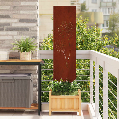 Garden Privacy Screen Rusty 32 x 140 cm Weathering steel