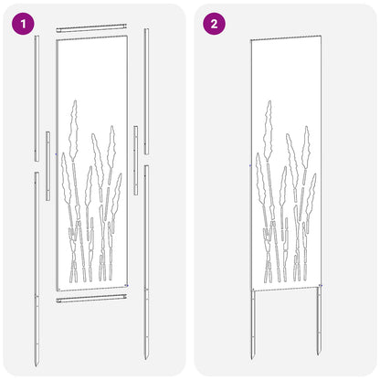 Garden Privacy Screen White 32 x 140 cm Cold-rolled steel
