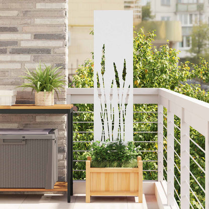 Garden Privacy Screen White 32 x 140 cm Cold-rolled steel