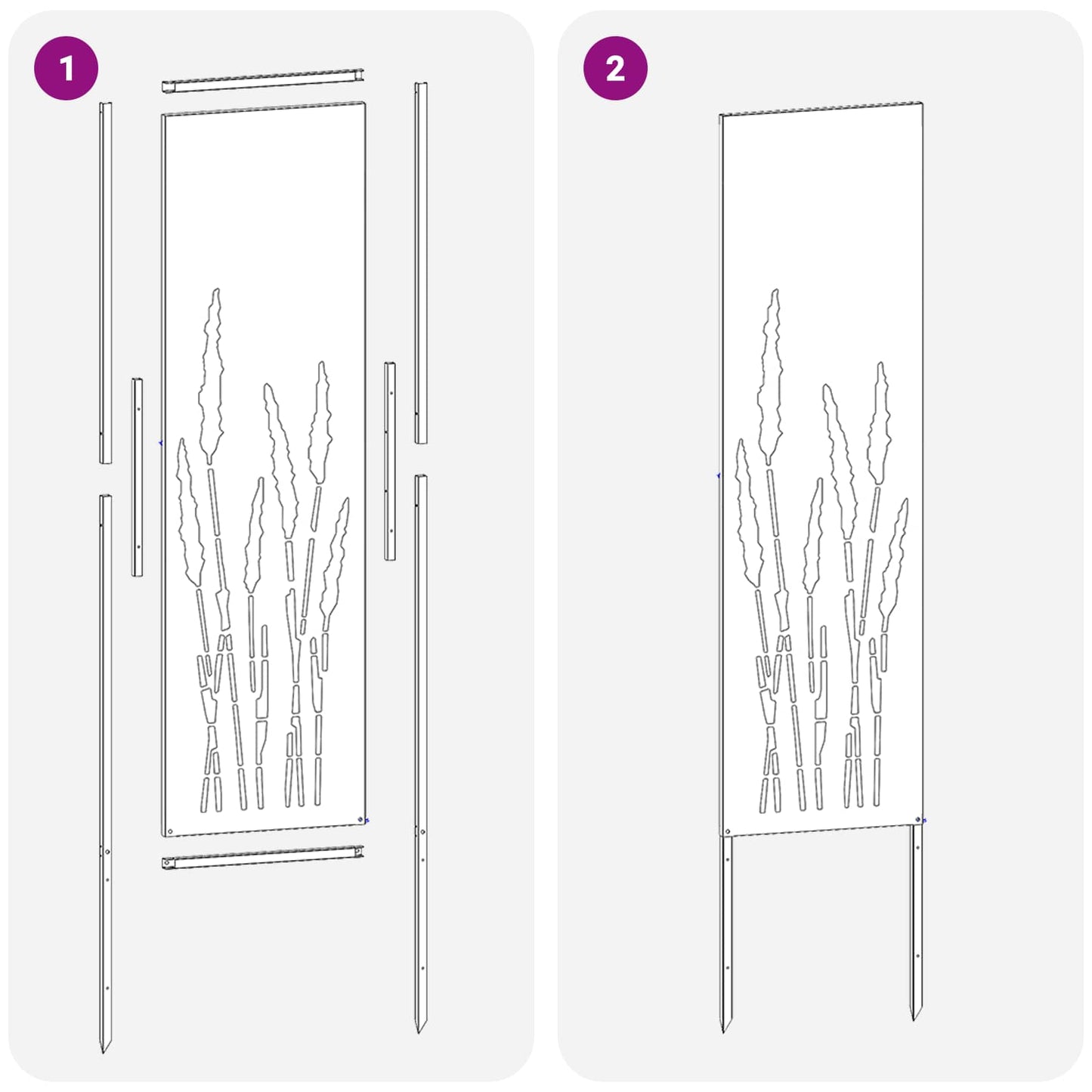 Garden Privacy Screen Silver 32 x 140 cm Galvanised steel
