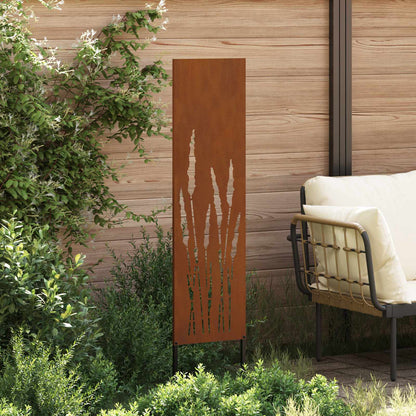 Garden Privacy Screen Rusty 32 x 140 cm Weathering Steel