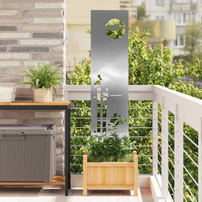 Garden Privacy Screen Silver 32 x 140 cm Stainless steel