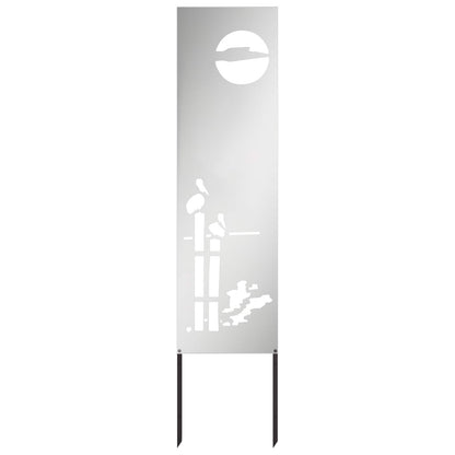 Garden Privacy Screen Silver 32 x 140 cm Galvanised steel