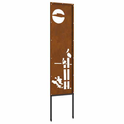 Garden Privacy Screen Rusty 32 x 140 cm Weathering Steel