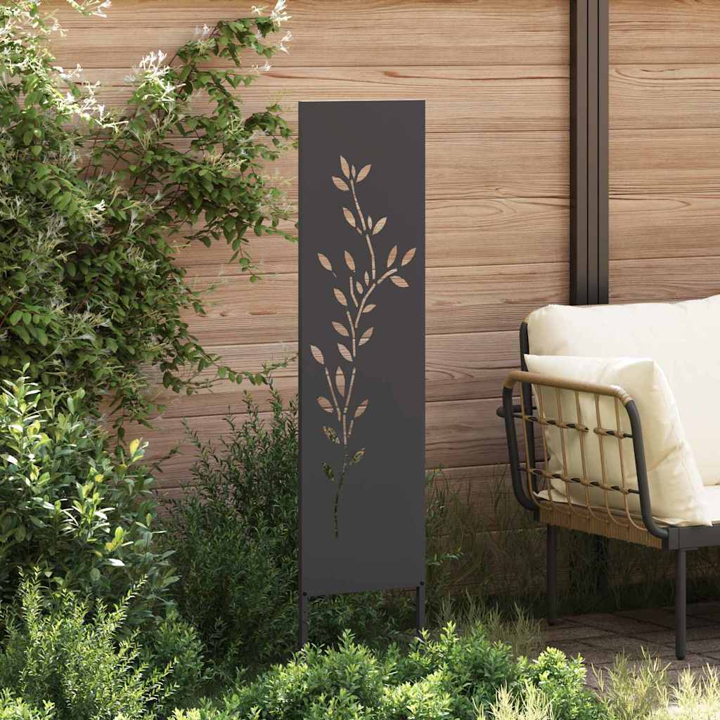 Garden Privacy Screen Black 32 x 140 cm Cold-rolled steel