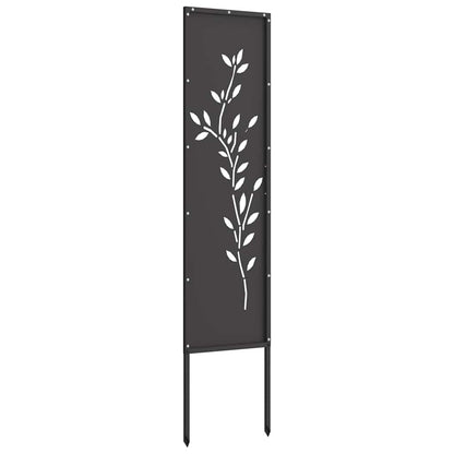 Garden Privacy Screen Black 32 x 140 cm Cold-rolled steel