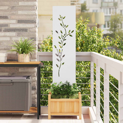Garden Privacy Screen White 32 x 140 cm Cold-rolled steel