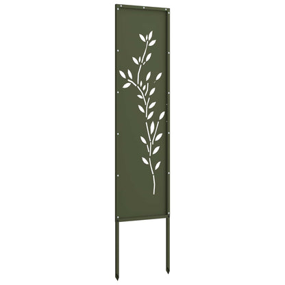 Garden Privacy Screen Olive green 32 x 140 cm Cold-rolled steel