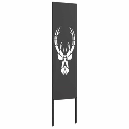 Garden Privacy Screen Black 32 x 140 cm Cold-rolled steel