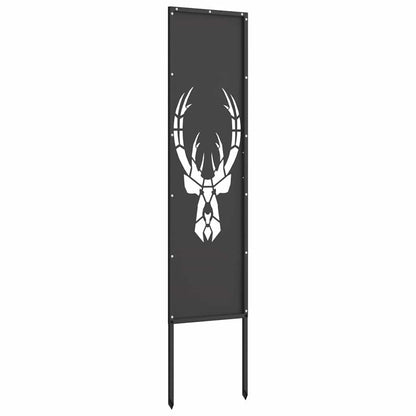 Garden Privacy Screen Black 32 x 140 cm Cold-rolled steel