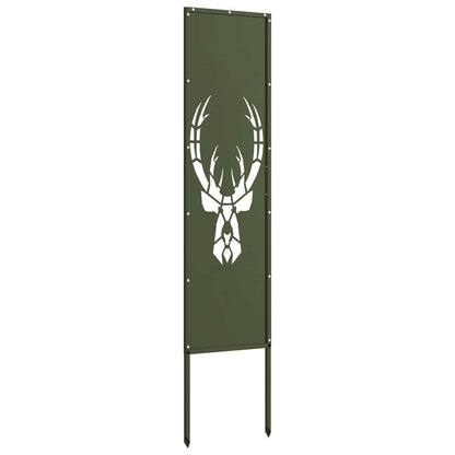 Garden Privacy Screen Olive green 32 x 140 cm Cold-rolled steel