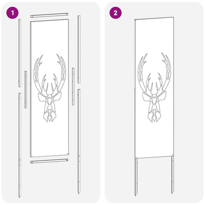 Garden Privacy Screen Silver 32 x 140 cm Stainless steel
