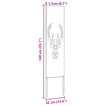 Garden Privacy Screen Silver 32 x 140 cm Stainless steel