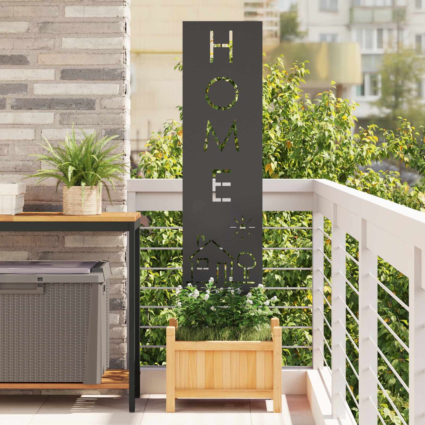 Garden Privacy Screen Black 32 x 140 cm Cold-rolled steel