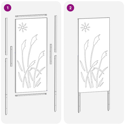 Garden Privacy Screen White 50 x 140 cm Cold-rolled steel