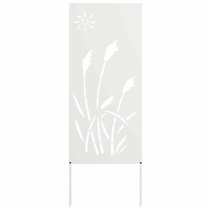Garden Privacy Screen White 50 x 140 cm Cold-rolled steel
