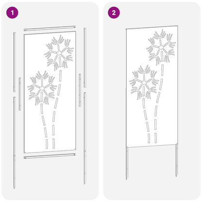 Garden Privacy Screen White 50 x 140 cm Cold-rolled steel