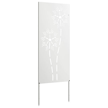 Garden Privacy Screen White 50 x 140 cm Cold-rolled steel