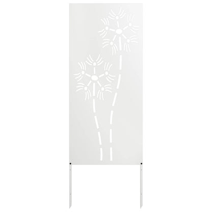 Garden Privacy Screen White 50 x 140 cm Cold-rolled steel
