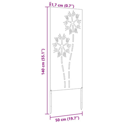 Garden Privacy Screen Silver 50 x 140 cm Galvanised steel