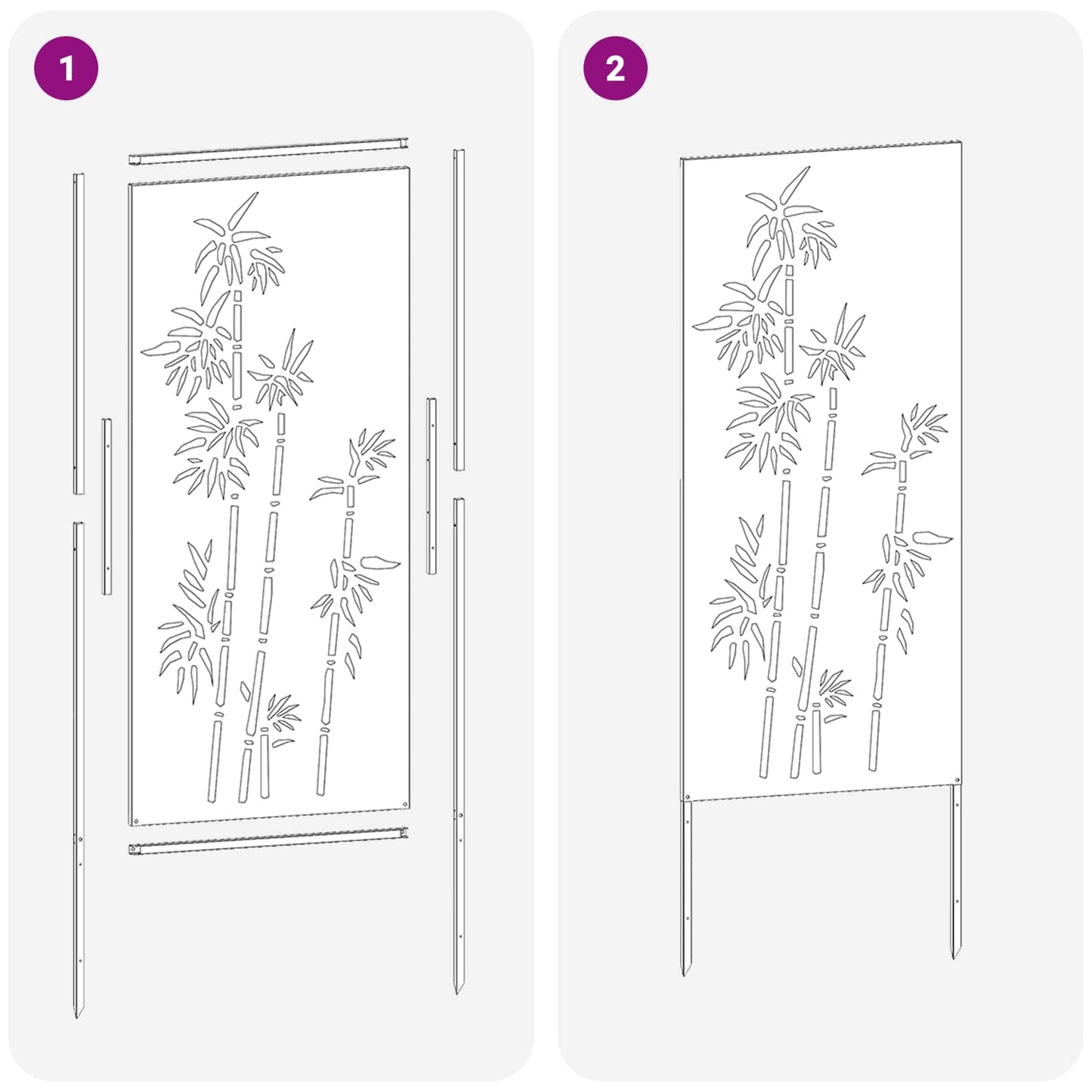 Garden Privacy Screen White 50 x 140 cm Cold-rolled steel