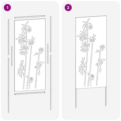 Garden Privacy Screen White 50 x 140 cm Cold-rolled steel