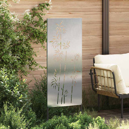 Garden Privacy Screen Floral Silver 50 x 140 cm Stainless steel