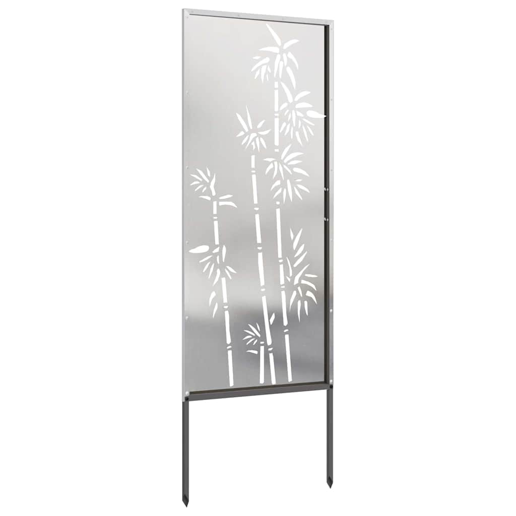 Garden Privacy Screen Floral Silver 50 x 140 cm Stainless steel