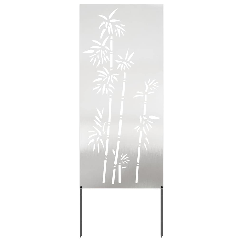 Garden Privacy Screen Floral Silver 50 x 140 cm Stainless steel