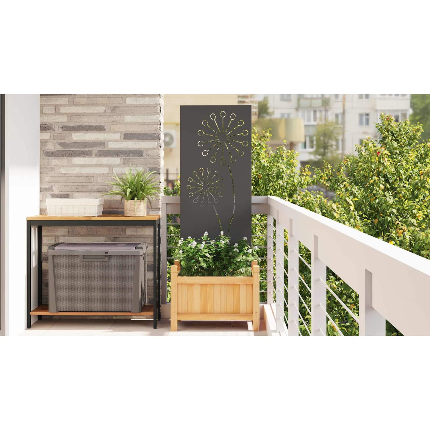 Garden Privacy Screen Black 50 x 140 cm Cold-rolled steel