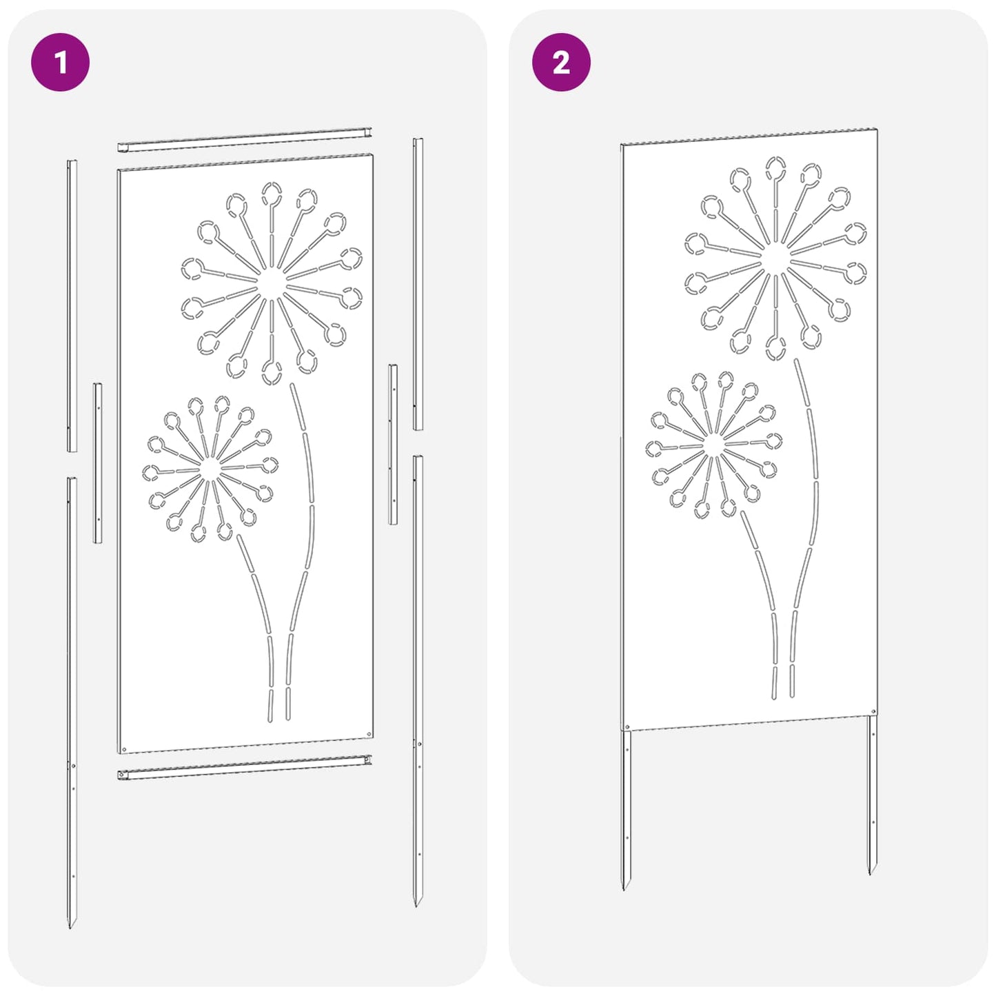 Garden Privacy Screen Silver 50 x 140 cm Stainless steel